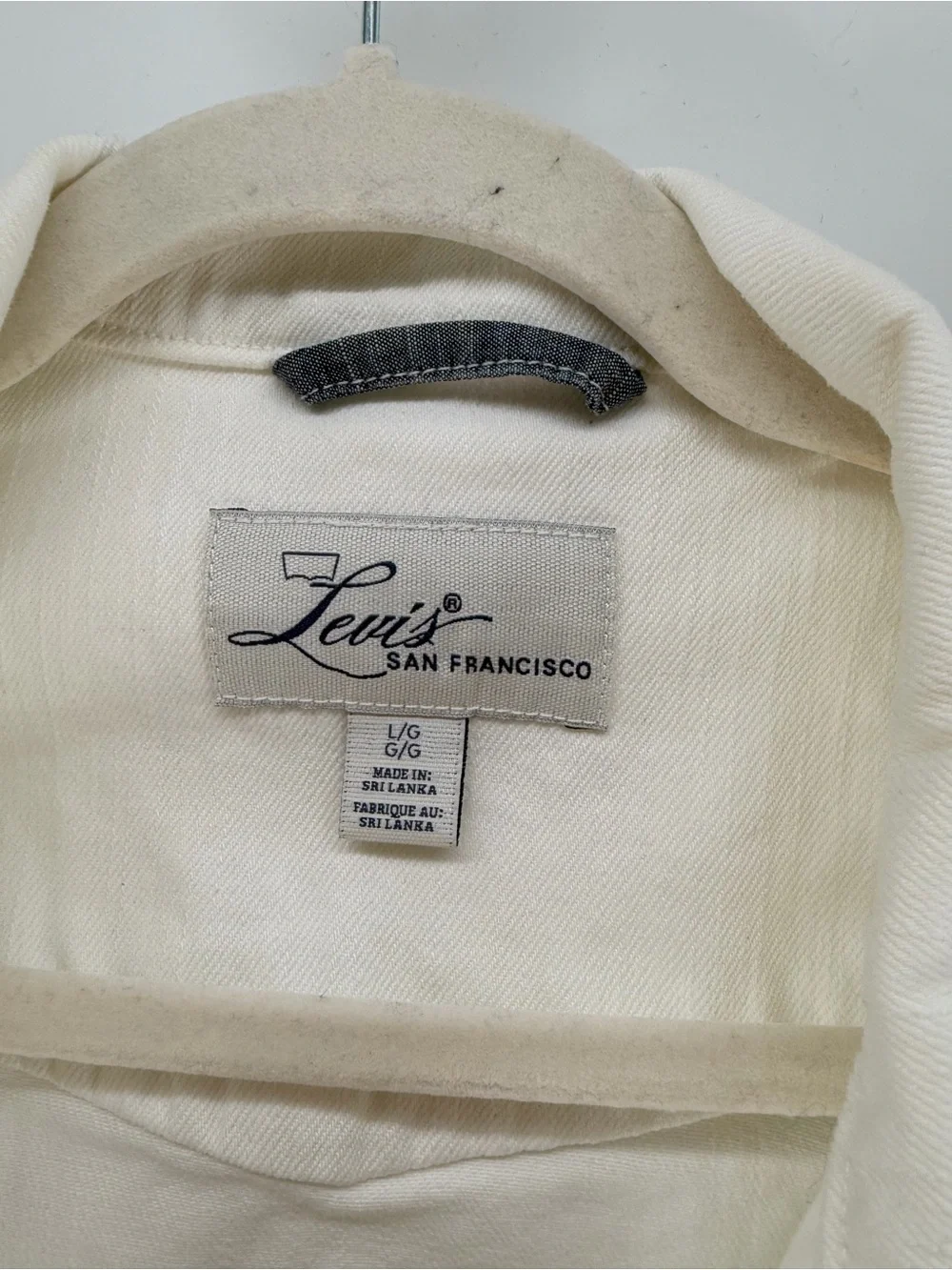 Levi's White Denim Jean Jacket Women L